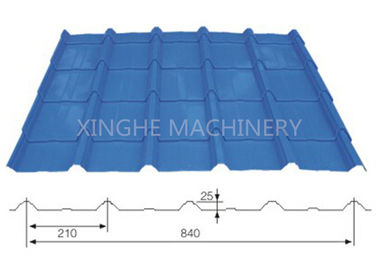 Cina 840mm Long Span Roofing Sheet Roll Membentuk Mesin Dengan Mesin Bending Logam pemasok