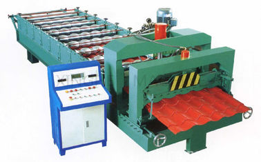 Cina Green Color Glazed Tile Roll Membentuk Mesin Dengan Kecepatan Pemrosesan 3 - 6m / Min pemasok
