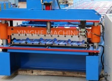 Cina Lembaran Baja Galvanized Corrugation Roof Panel Roll Forming Machine 12 Months Warranty pemasok